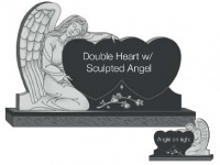 Double Heart with Sculpted Angel