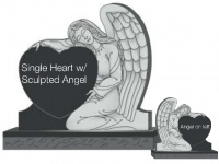 Single Heart w Sculpted Angel